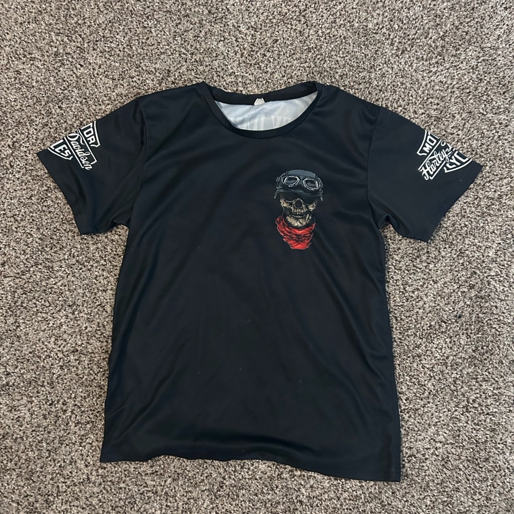 Black grain Harley Davidson tee